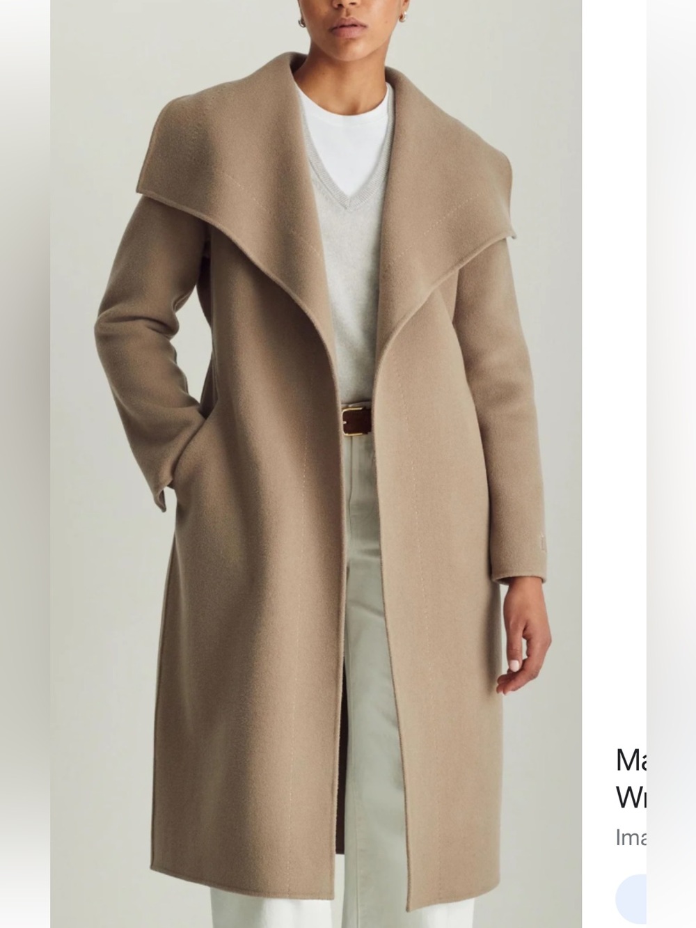 Chico's Taupe Open-Front Long Trench Coat